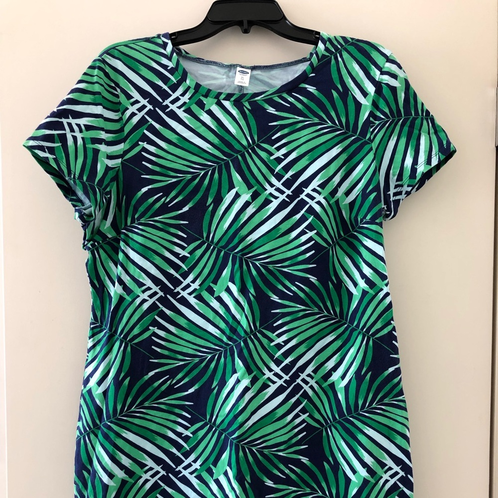 Palm pattern fitted XL dress